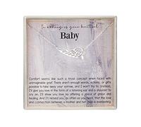 RareLove Collier avec pendentif en forme d'aile d'ange en argent sterling 925 - Cadeau commémoratif pour perte de bébé - Cadeau de condoléances pour perte de bébé - Sans pierre précieuse, Gemme, Pas