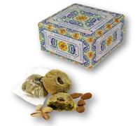 RAREZZE - biscuits siciliens à la pâte d’amande à la PISTACHE | boîte cadeau décorée 400gr | Spécialités siciliennes, pâtisseries artisanaux, cannoli, cassata siciliana