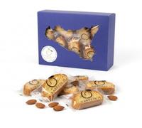 RAREZZE - Les QUARESIMALI, rèputè biscuits siciliens avec d'amandes, emballés individuellement dans un jolie coffret cadeau. Tout droit de la Sicile par ancienne pâtisserie artisanale sicilienne