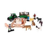 RARITYLL 20 pièces Jouets d'animaux de la Ferme avec Tracteur | Clôtures et Figurine de Fermier - Cadeau de Noël Parfait Jeu Éducatif et Cadeau pour Enfants de 3 Ans et Plus