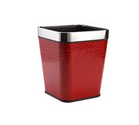 Rart Carrés en Cuir Poubelle,Rouge Poubelle Salle De Bain sans Couvercle Ménage Corbeille à Papier-Rouge 7l