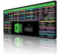 Raryine Excel Feuille de triche raccourcis, raccourci clavier, plus de 150 touches de raccourcis Excel, coussinet de clavier antidérapant et imperméable, grand tapis de souris avec raccourci Excel