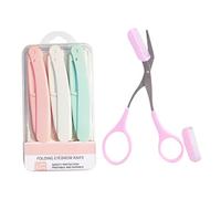 Rasage pliable du rasoir des sourcils avec des ciseaux de coupe exfoliant l'outil de dermaplaning pour les femmes hommes 3 PC...