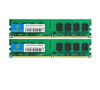 Rasalas Kit de mémoire RAM DDR2 800 PC2-6400 4 Go (2 x 2 Go) DDR2-800 Udimm Ram PC2-6400U 2RX8 1,8 V CL6 240 Broches Non ECC sans Tampon