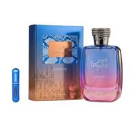 Rasasi Hawas London Eau de parfum arabe unisexe longue durée avec atomiseur rechargeable, parfum oriental avec notes de safran, encens, poire et bois blonds (Hawas London) 100 ml
