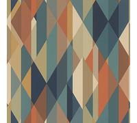 Rasch 477436 Salsa Papier peint intissé Motif géométrique triangles Bleu/vert/marron 10,05 x 0,53 m
