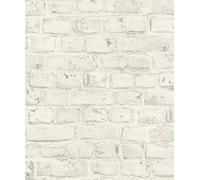 Rasch 504750 Papier peint intissé aspect pierre Blanc