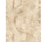 Rasch 554762 Composition-10,05 m 0,53 m Papier peint intissé Motif graphique Blanc crème et beige avec accents dorés