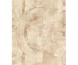 Rasch 554762 Composition-10,05 m 0,53 m Papier peint intissé Motif graphique Blanc crème et beige avec accents dorés