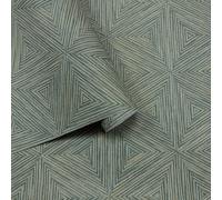 Rasch 571271 Papier Peint Boho Géométrique Bleu Or Design Texturé