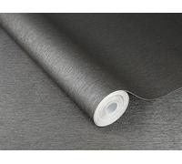 Rasch 608694 Papier peint intissé, couleur unie, lignes, structure gris foncé brillant