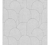 Rasch Color your life 634143 Papier peint non tissé avec motif géométrique avec d'innombrables feuilles de blanc et bleu gris-bleu de la collection Color your life 10,05 m x 0,53 m (L x l)