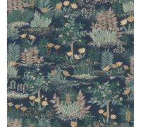 Rasch Dream Garden 690903 Papier peint en vinyle texturé Motif floral Pour chambres élégantes Salons Bleu/multicolore