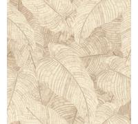 Rasch Amara 720556 Papier peint intissé avec motif moderne de feuilles Beige Motif feuilles tropicales botaniques