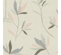 Rasch Color your life 634068 Papier peint intissé avec fleurs en beige, vert menthe et bleu-gris de la collection Color your life 10,05 m x 0,53 m (L x l)