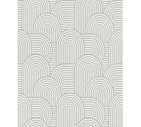 Rasch Color your life 634143 Papier peint non tissé avec motif géométrique avec d'innombrables feuilles de blanc et bleu gris-bleu de la collection Color your life 10,05 m x 0,53 m (L x l)
