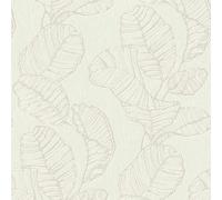 Rasch Color your life 822601 Papier peint intissé Motif feuilles blanches 10,05 x 0,53 m (L x l)