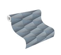 Rasch Composition 554656 Papier peint intissé Effet 3D 0.53 x 10.05 m Bleu