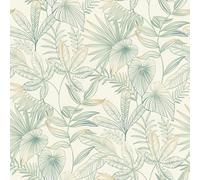 Rasch Country Charme 580914 Papier peint intissé clair avec feuilles et plantes vertes
