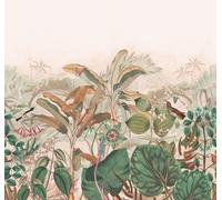 Rasch Curiosity 543667 Papier peint photo non tissé avec feuilles, fleurs et oiseaux dans des tons rouges, marron et verts de la collection Curiosity, 3,00 x 3,18 m (L x l)