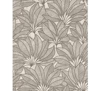 Rasch Deco Style 542653 Papier peint intissé avec motif graphique de feuilles Beige avec structure
