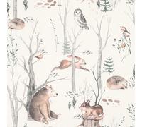 RASCH Enfants 'Monde Forêt Peint Animaux Arbres Oiseaux Maternelle Neutre 300048