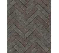 Rasch Factory V 499162 Papier peint intissé Noir avec motif chevrons et aspect pierre