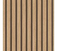 Rasch Factory V 499322 Papier peint intissé marron avec aspect bois, panneaux 3D au look scandinave moderne, mur à lamelles