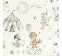 Rasch Kids World 301922 Papier peint non tissé pour enfant Motif cirque Rose