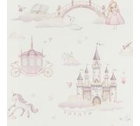 Rasch Kids World 302721 Papier peint intissé pour enfant Motif châteaux, calèches et licornes