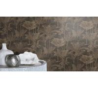 Rasch Lirico 555165 Papier peint intissé Motif plantes tropicales Doré/noir 10,05 m x 0,53 m
