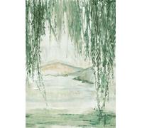 Rasch Magicwalls 360806 Papier peint photo non tissé avec paysage artistique vert et blanc, 3,00 x 2,12 m (L x l)