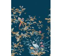 Rasch Magicwalls 362831 Papier peint photo non tissé avec oiseaux et branches bleu, marron et rouge, 3 x 2,12 m (L x l)