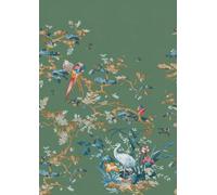 Rasch Magicwalls 362855 Papier peint photo non tissé avec oiseaux et branches verts, marron et rouge, 3 x 2,12 m (L x l)