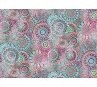 Rasch Magicwalls 362985 Papier peint photo non tissé avec cercles floraux en rose, bleu clair et vert, 2,65 x 3,71 m (L x l)