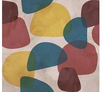 Rasch Magicwalls 363838 - Papier peint photo non tissé aux formes organiques - Rouge, bleu et jaune - 3,00 x 3,18 m (L x l)