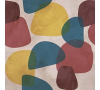 Rasch Magicwalls 363845 Papier peint photo non tissé aux formes organiques rouge, bleu et jaune, 2,65 x 2,65 m (L x l)