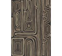 Rasch Onzself 557954 Papier peint photo non tissé avec motif style africain marron et noir, 2,80 m x 2,00 m (L x l)