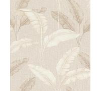 Rasch Papier peint 200331 - Avec feuilles de palmier tropicales - Beige - Aspect lin - 10,05 x 0,53 m (L x l)