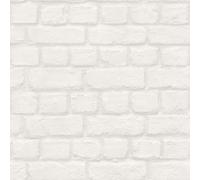 Rasch – Papier peint 201710 – blanc, aspect pierre, 10,05 m x 0,53 m