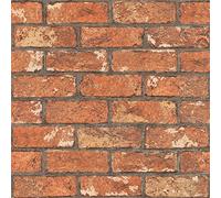 Rasch Papier peint 278217 - Papier peint effet pierre brique rouge avec aspect 3D - 10,05 m x 0,53 m