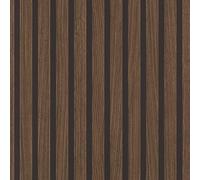 Rasch Papier peint 278439 - Marron foncé avec aspect bois - Panneaux en bois 3D au look scandinave moderne - Paroi à lamelles - 10,05 m x 0,53 m (L x l)