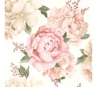 Rasch Papier peint 278705 – Clair avec fleurs roses et beige délicat – 10,05 m x 0,53 m