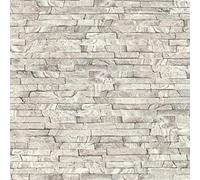 Rasch Papier peint 278903 - Gris avec effet pierre, pierre naturelle - 10,05 m x 0,53 m (L x l)