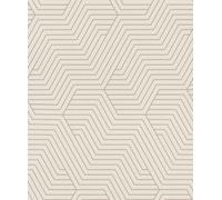 Rasch Papier peint 312515 - Papier peint intissé clair blanc crème avec motif géométrique de lignes fines de la collection Deco Style