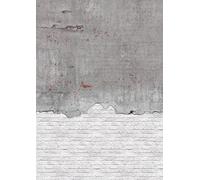 Rasch Papier peint 364279 - Papier peint sur intissé en blanc et gris avec effet béton et brique - 3 m x 2,12 m (L x l)