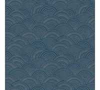 Rasch Papier peint 581409 - Bleu - Motif graphique - Avec points, traits et feuilles - 10,05 x 0,53 m