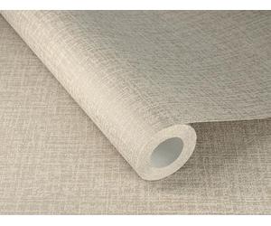Rasch Papier peint 653724 - Papier peint intissé clair avec structure textile et aspect lin - Greige de la collection Welcome Home