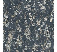 RASCH Papier Peint Fleurs Feuillage Flore Botanique Bleu Marine Texturé 435238