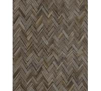 Rasch Papier peint intissé 410358 de la collection Beachhouse - Aspect bois - Motif chevrons - Marron foncé